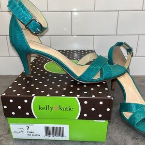 Kelly & Katie Blue High Heels with Ankle Strap